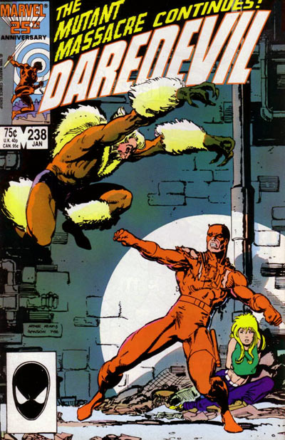 Daredevil #238 cover by Art Adams