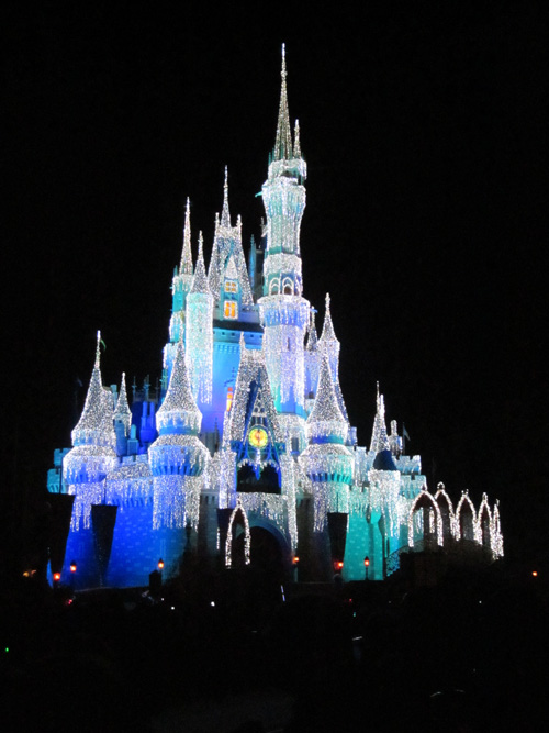 Cinderella's Castle in the Magic Kingdom at Walt Disney World in December 2010