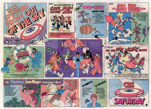 CBS Saturday Morning Cartoon ad - 1980 - click to enlarge